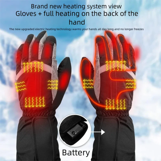Smart Heating Gloves Touchscreen Electric Gloves Full Finger Men Compatible Motorcycle Snowboard Electric Riding Thermal Gloves