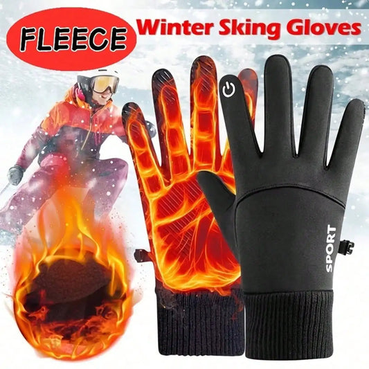 1 pair Winter Gloves With Touchscreen Compatibility And Anti-slip Grip Suitable For Outdoor Activities