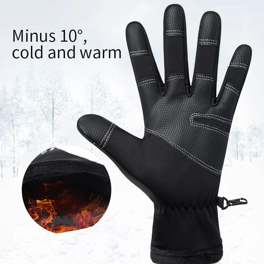 Motorcycle Gloves Winter Thermal Fleece Lined Winter Cold-proof Full Finger Military Glove Waterproof Riding Accesso